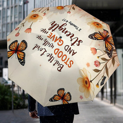 But The Lord Stood With Me And Gave Me Strength Christian 2-Fold Automatic Golf Umbrella