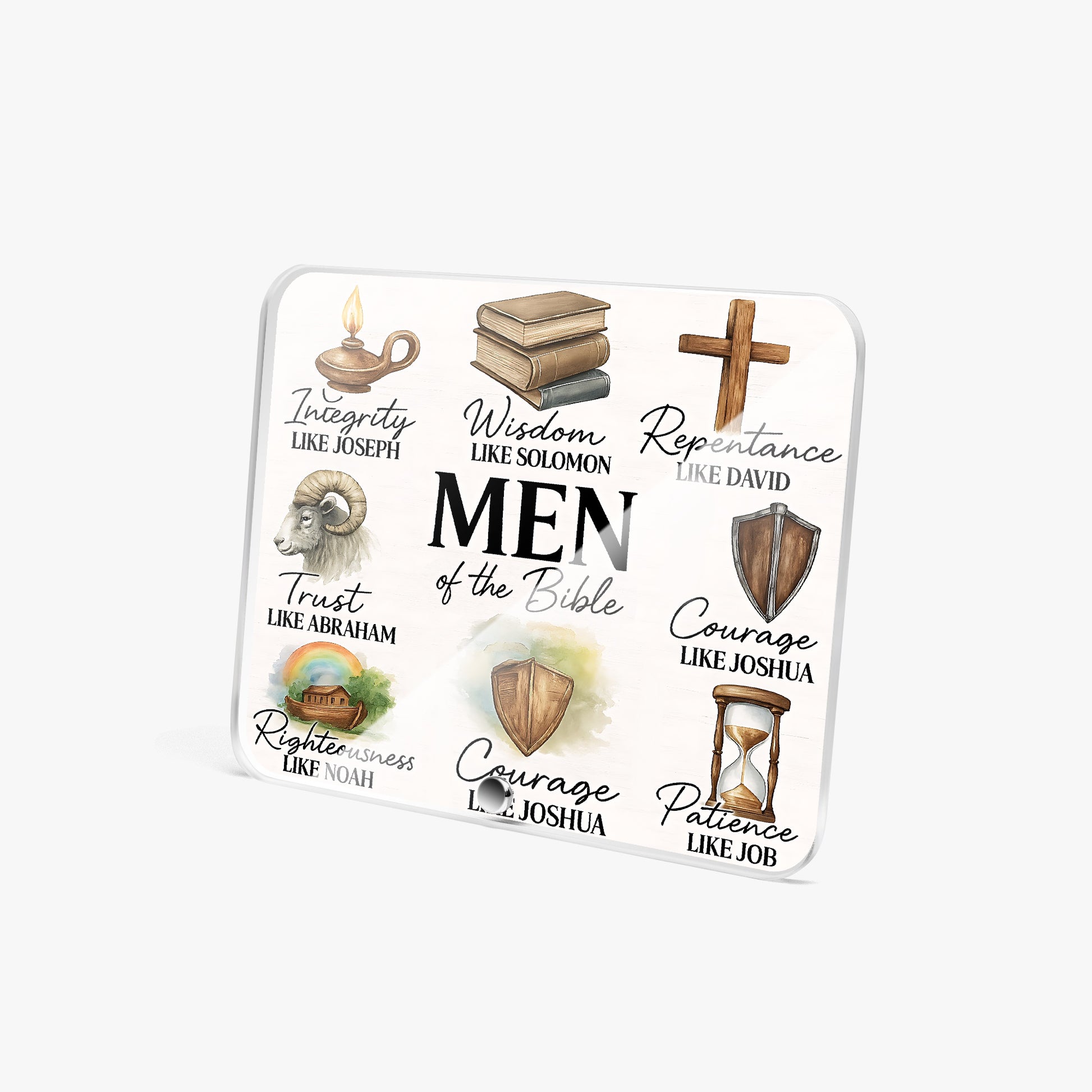 Men Of The Bible Christian Acrylic Plaque with Stand - Rectangle - ClaimedbyGodDesigns