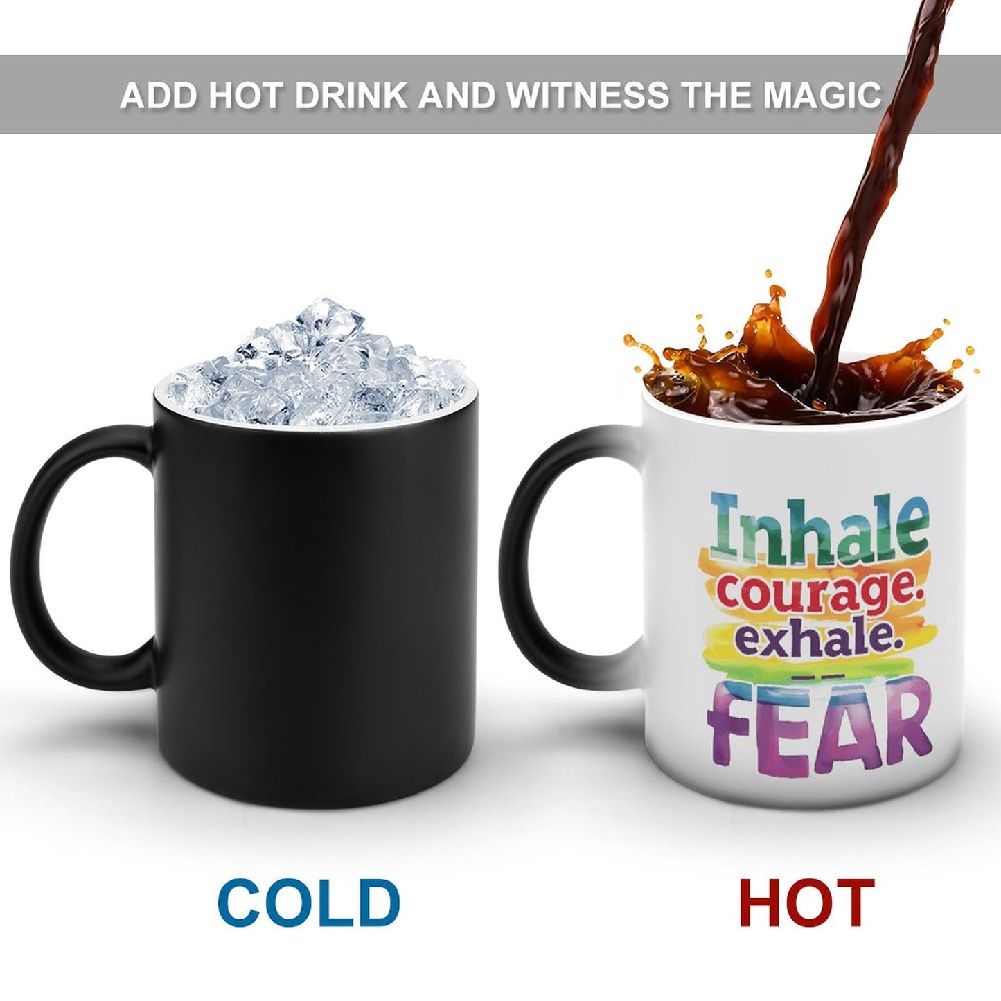 Inhale Courage Exhale Fear Christian Color Changing Mug (Dual-sided )