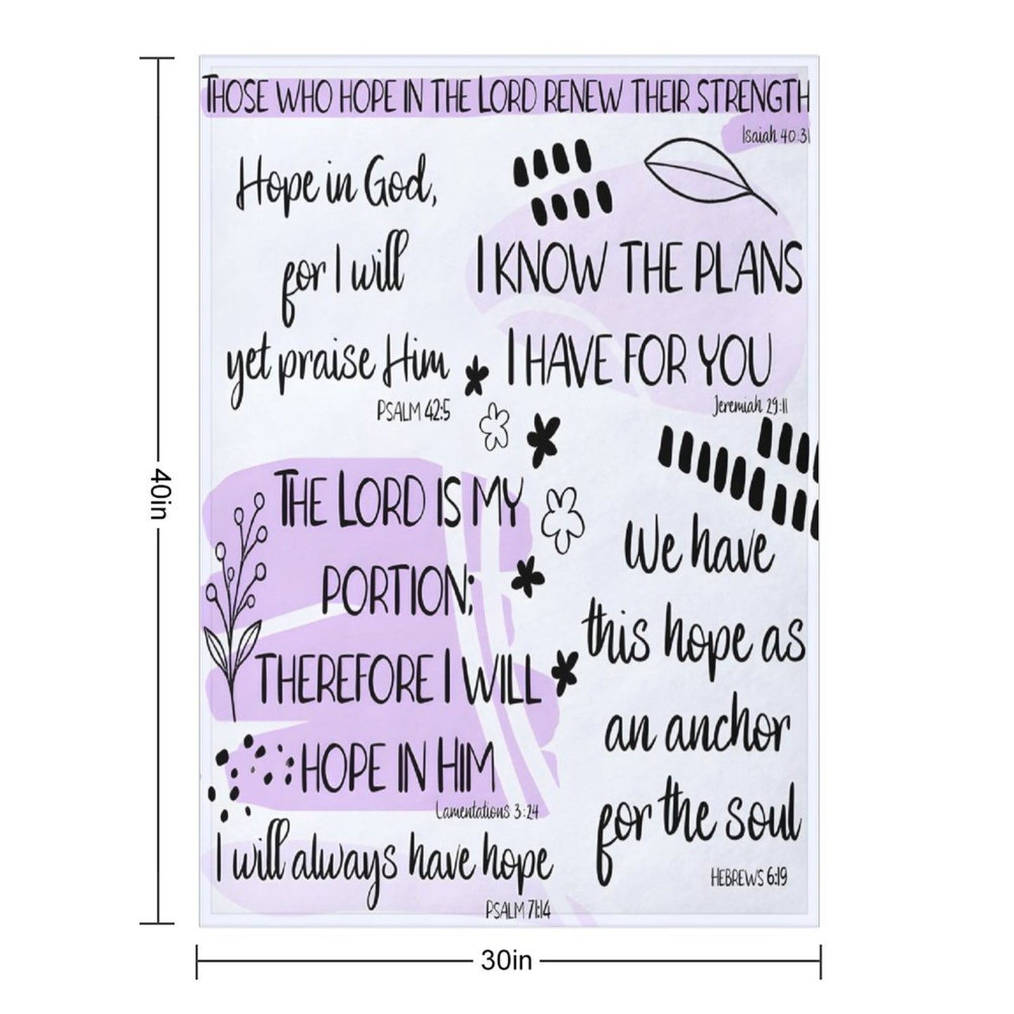 Bible Verse 2 Christian Flannel Throw Blanket
