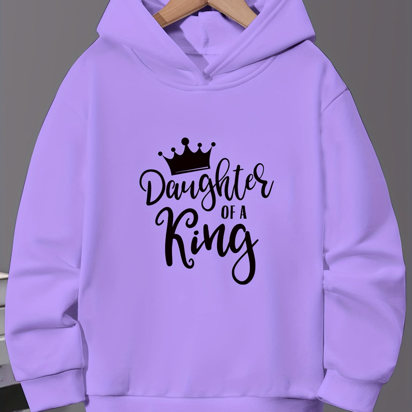 Daughter Of A King Youth Christian Pullover Hooded Sweatshirt claimedbygoddesigns