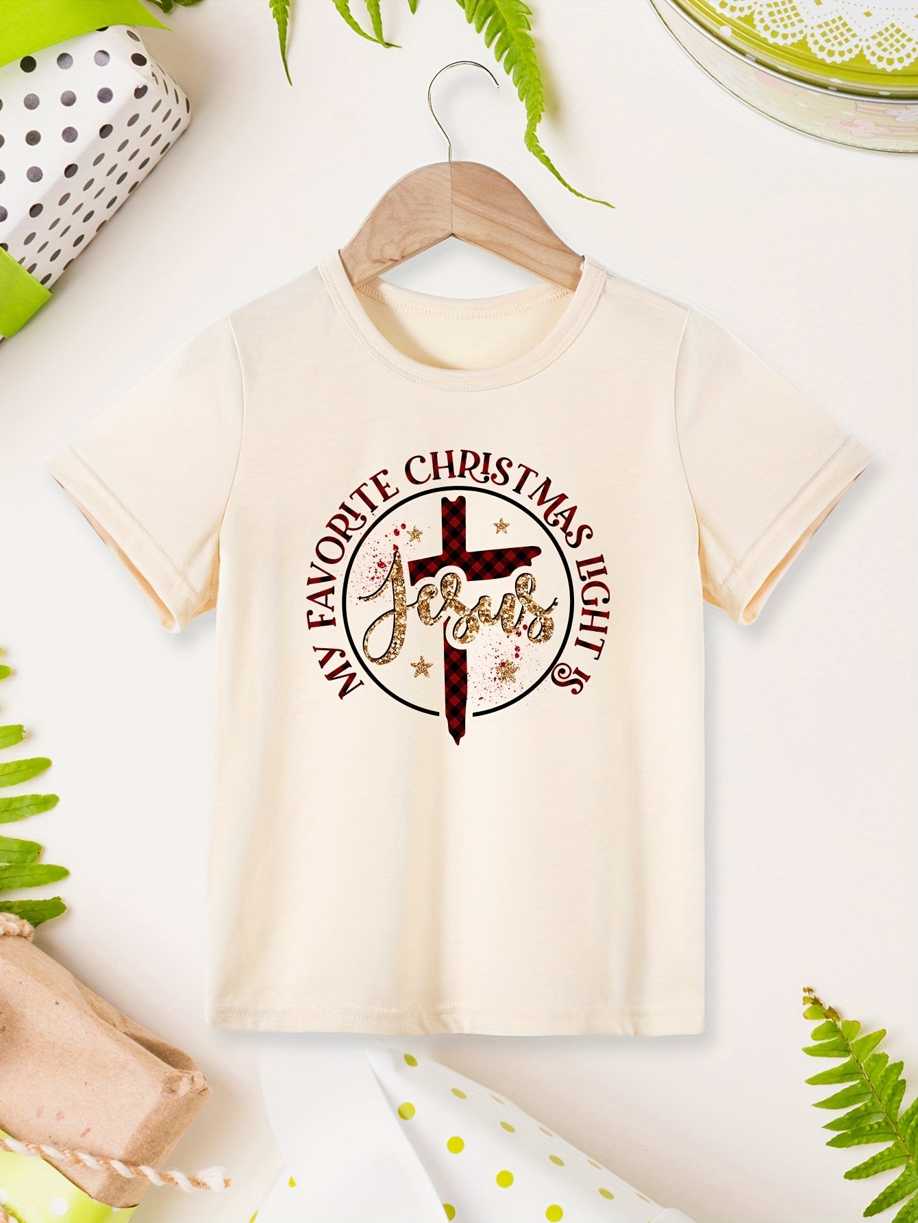 My Favorite Christmas Light Is Jesus Youth Christian T-shirt claimedbygoddesigns