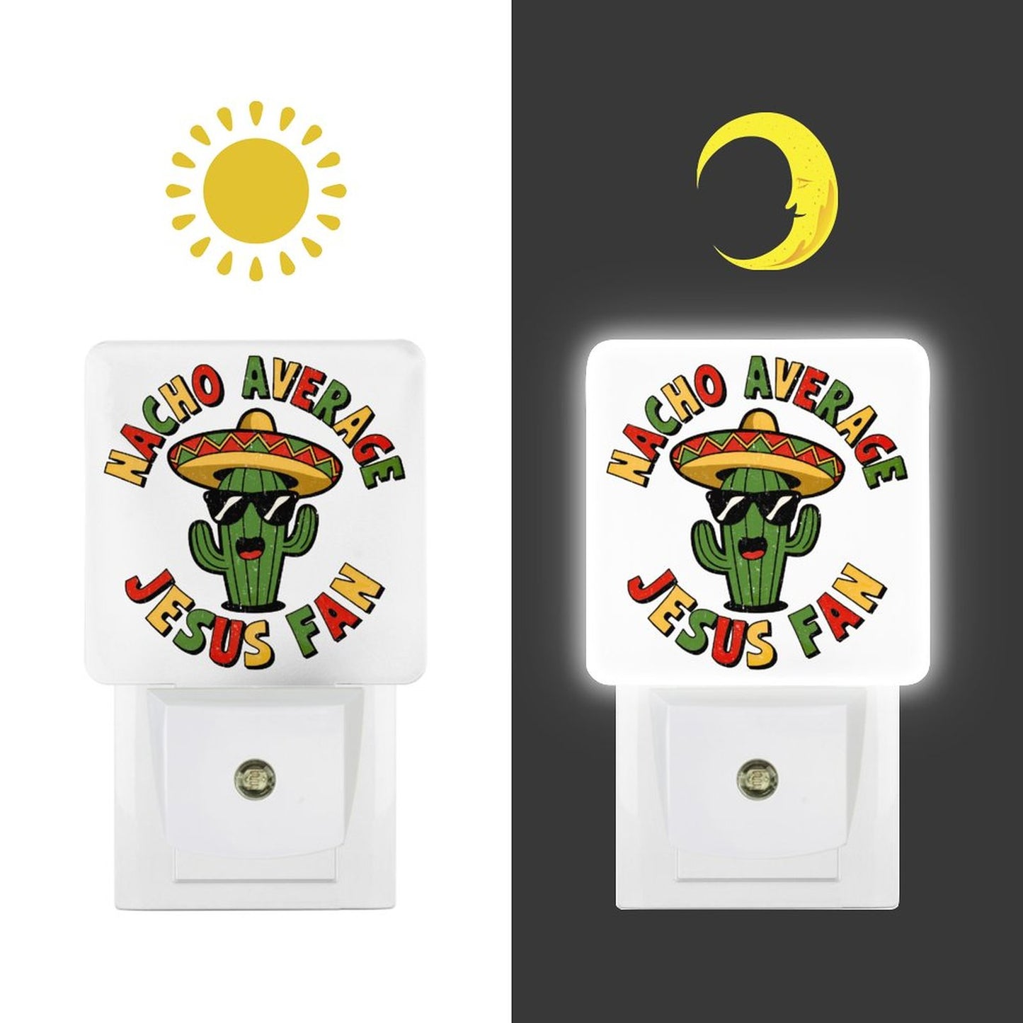 Nacho Average Fan Funny Christian Night Light For Kids - ClaimedbyGodDesigns