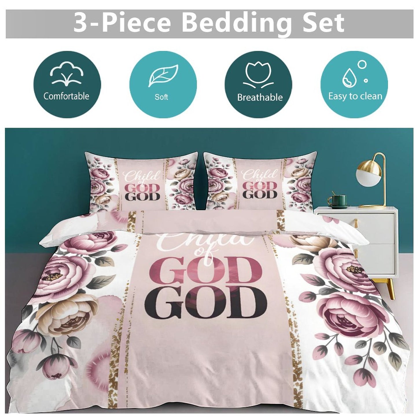 Child Of God 3-Piece Christian Bedding Set