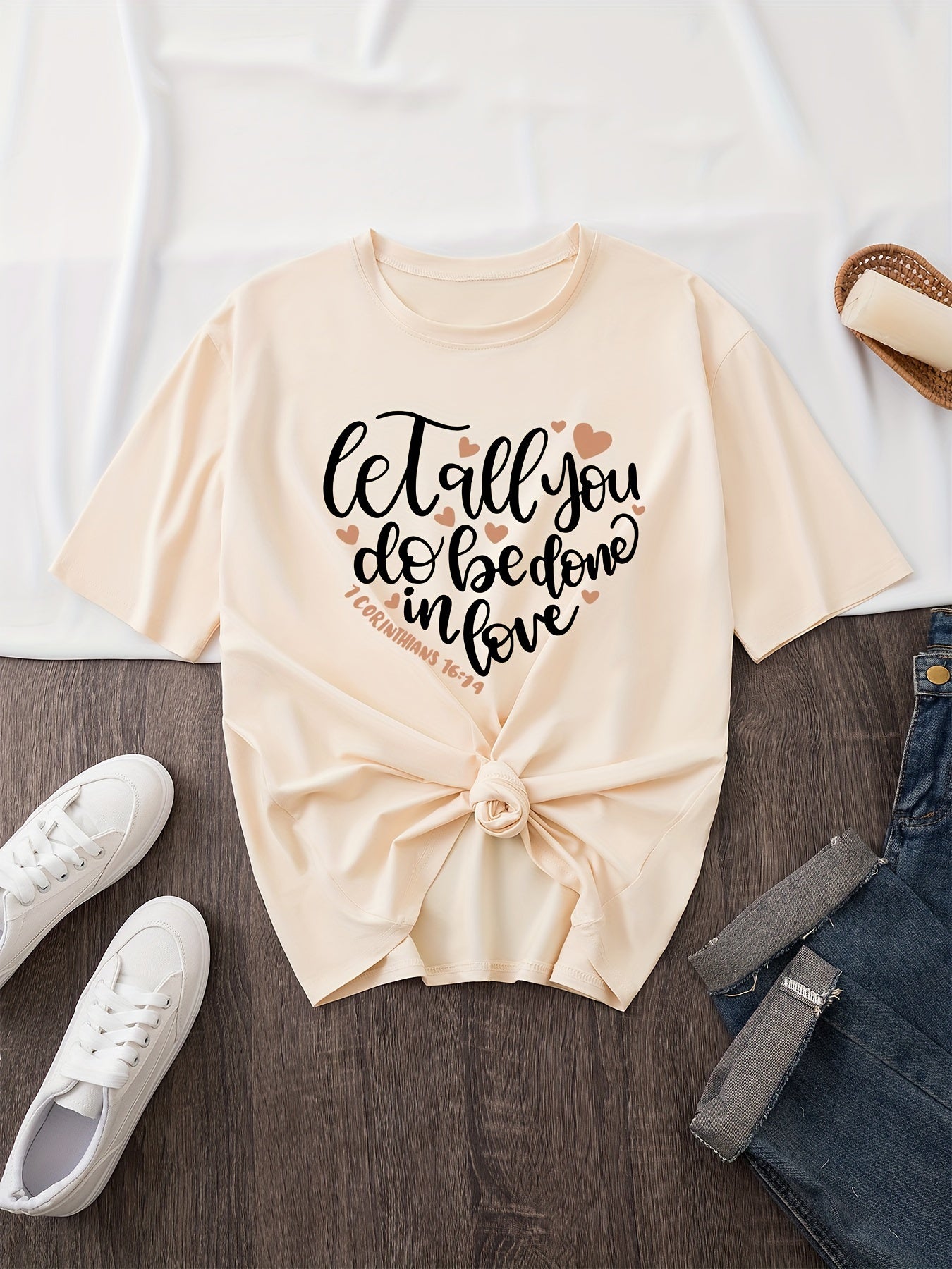 Let All You Do Be Done In Love Plus Size Women's Christian T-shirt claimedbygoddesigns