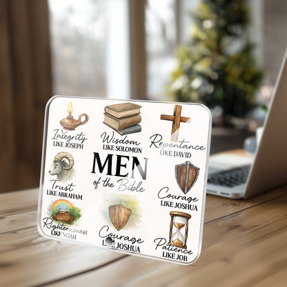Men Of The Bible Christian Acrylic Plaque with Stand - Rectangle - ClaimedbyGodDesigns