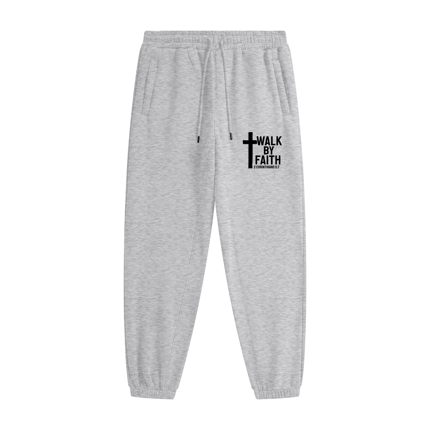 Walk By Faith Unisex (men women) Christian Heavyweight Fleece Sweatpants(Joggers) - ClaimedbyGodDesigns