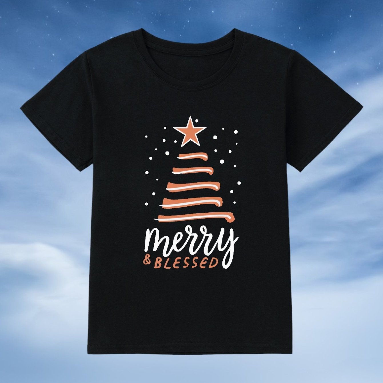 Merry & blessed Christmas Themed Youth Christian T-shirt claimedbygoddesigns