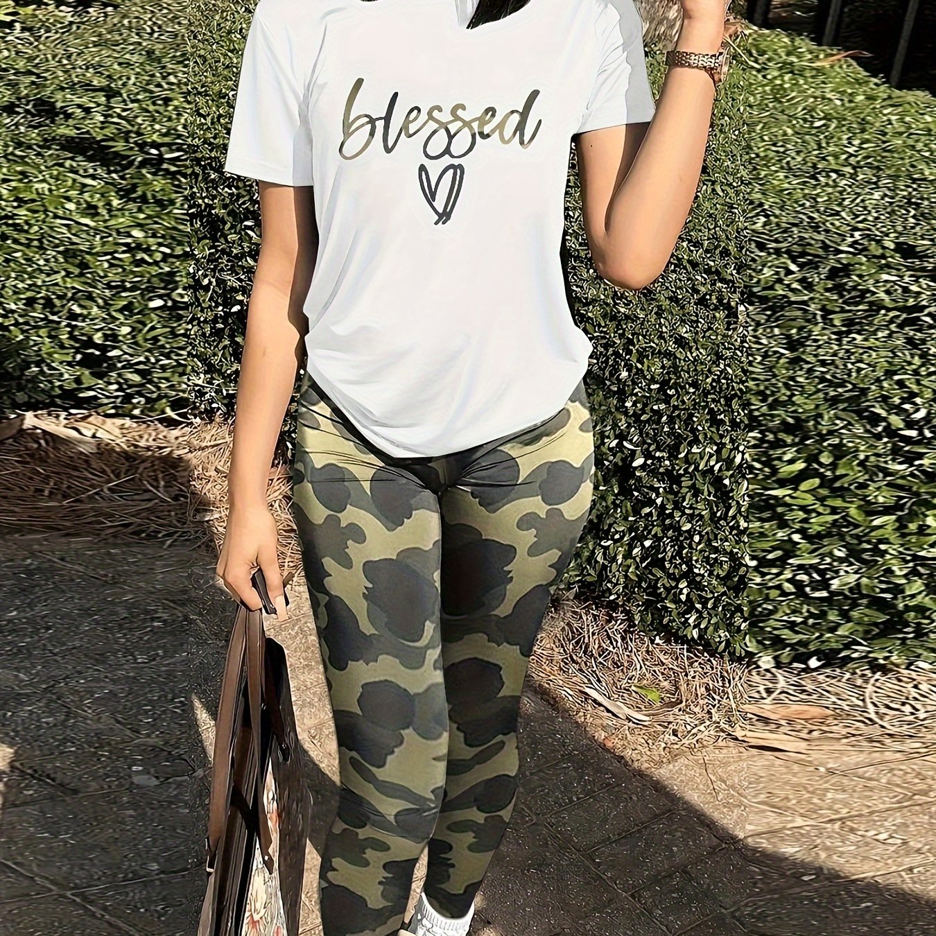 Blessed (camouflage) Women's Christian Casual Outfit claimedbygoddesigns