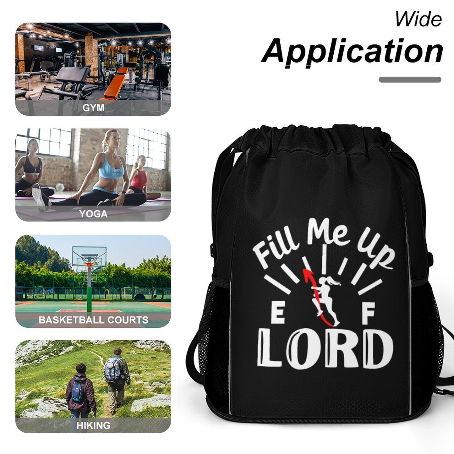 Fill Me Up Lord Christian Waffle Cloth Drawstring Bag