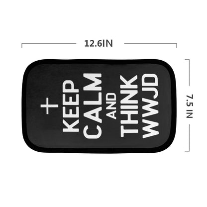Keep Calm And Think WWJD Funny Christian Car Armrest Cover - ClaimedbyGodDesigns