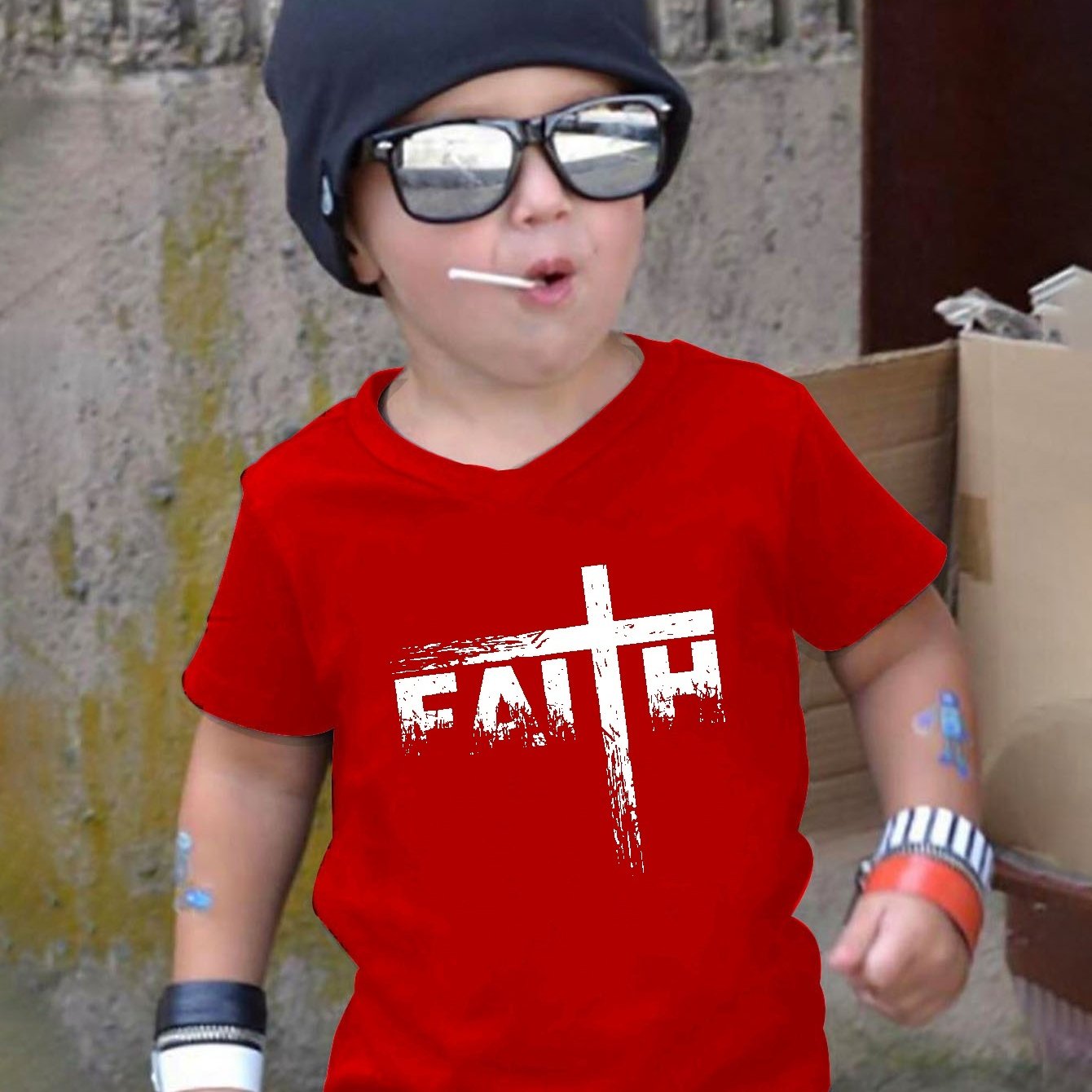 FAITH/ BE KIND Youth Christian T-shirt claimedbygoddesigns