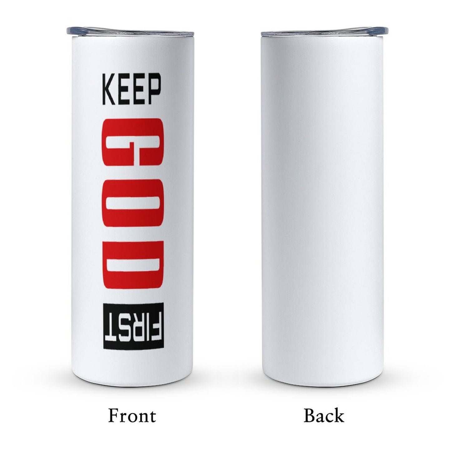 Keep Him First 20oz Large Capacity Christian Car Tumbler with Lid - ClaimedbyGodDesigns