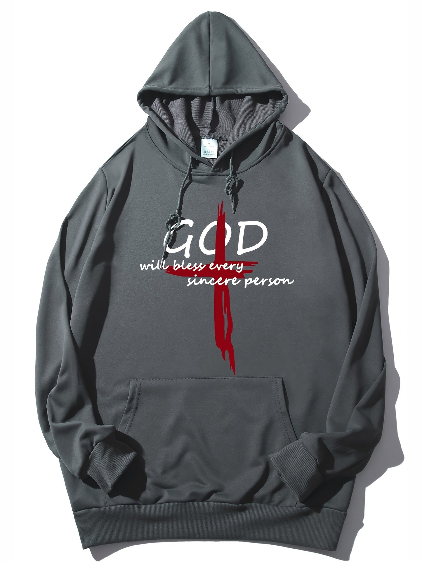 God Will Bless Every Sincere Person Men's Christian Pullover Hooded Sweatshirt claimedbygoddesigns