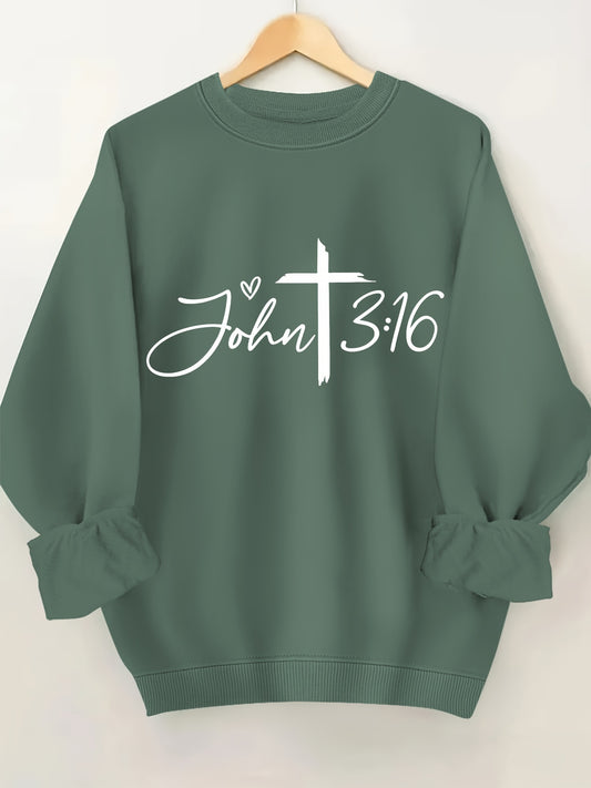 John 3:16 Plus Size Women's Christian Pullover Sweatshirt claimedbygoddesigns