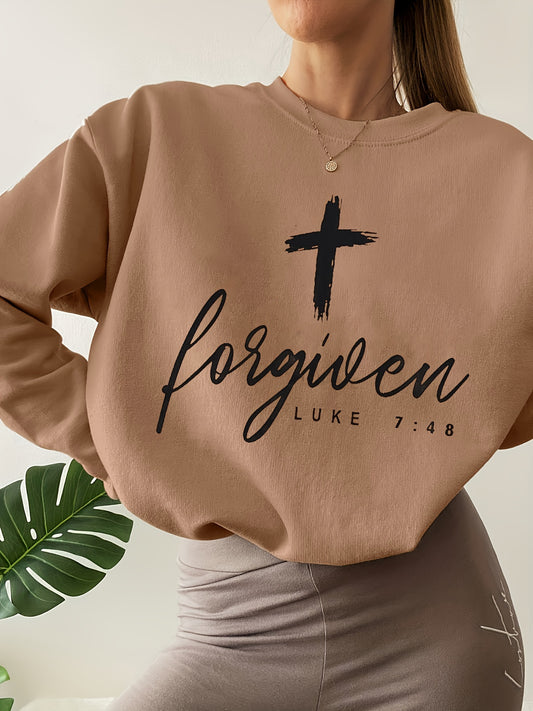 Forgiven Women's Christian Pullover Sweatshirt claimedbygoddesigns