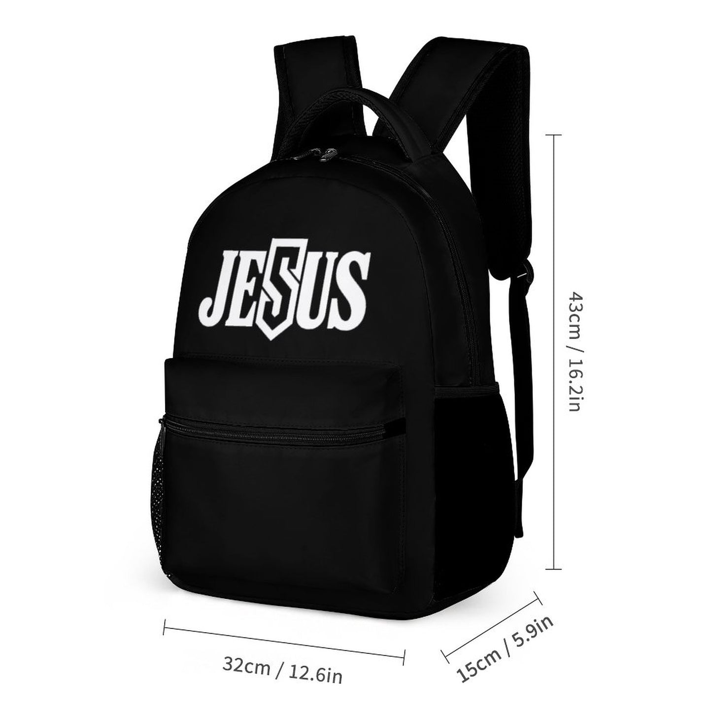 Jesus 3 Pcs School Christian Backpack Set for Kids (Backpack, Kid's Insulated Lunch Bag & Pencil Case Organizer)