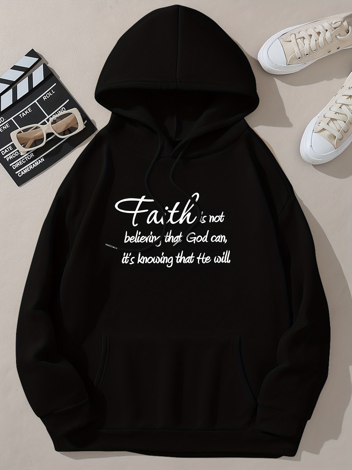Faith Is Not Believing That God Can It's Knowing That He Will Women's Christian Pullover Sweatshirt claimedbygoddesigns