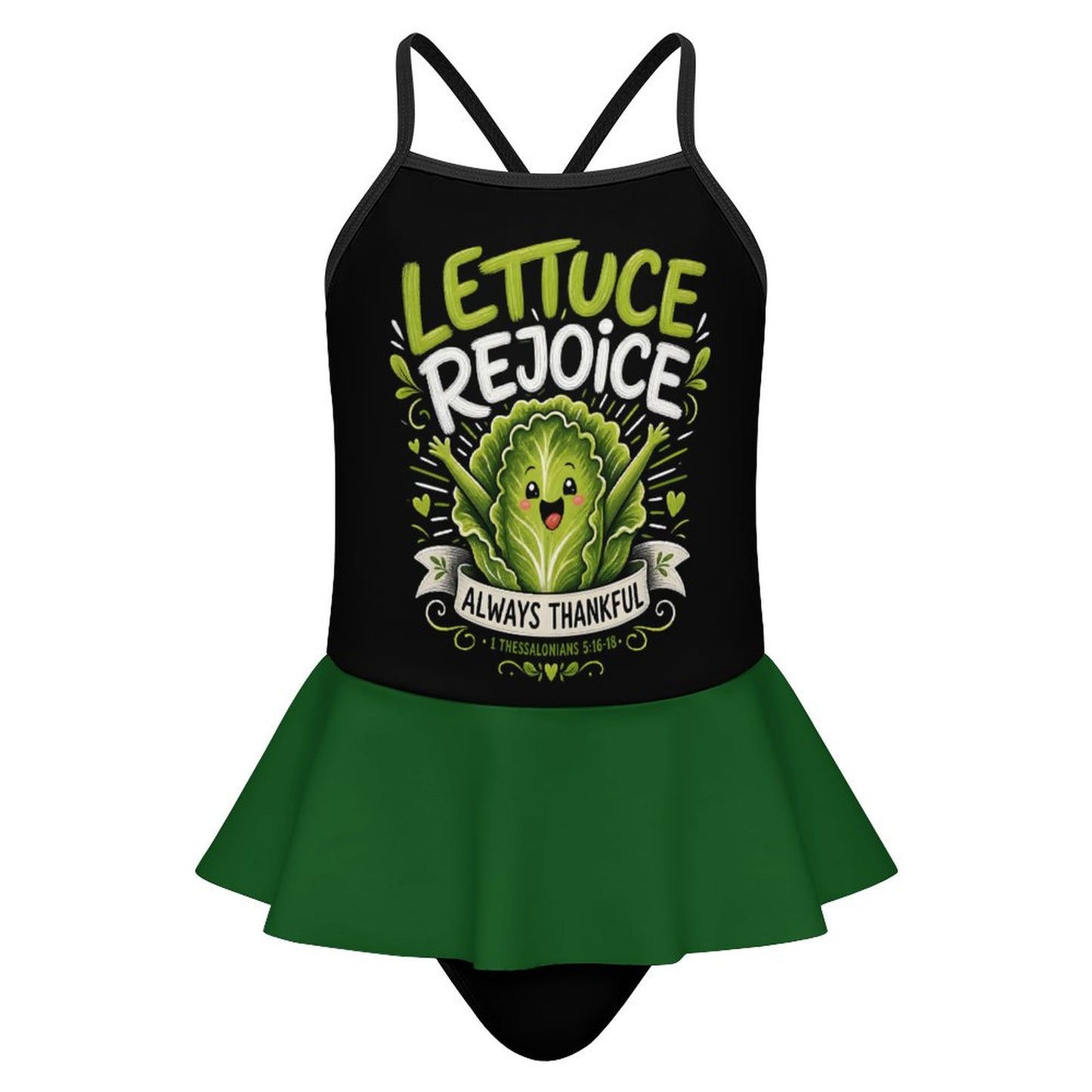 Lettuce Rejoice Kids One Piece Ruffle Strap Christian Swimsuit
