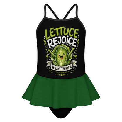 Lettuce Rejoice Kids One Piece Ruffle Strap Christian Swimsuit