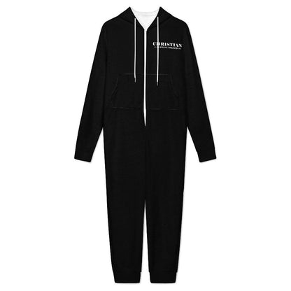 Christian Power Men's Christian Flannel Zip up Jumpsuit Pajamas