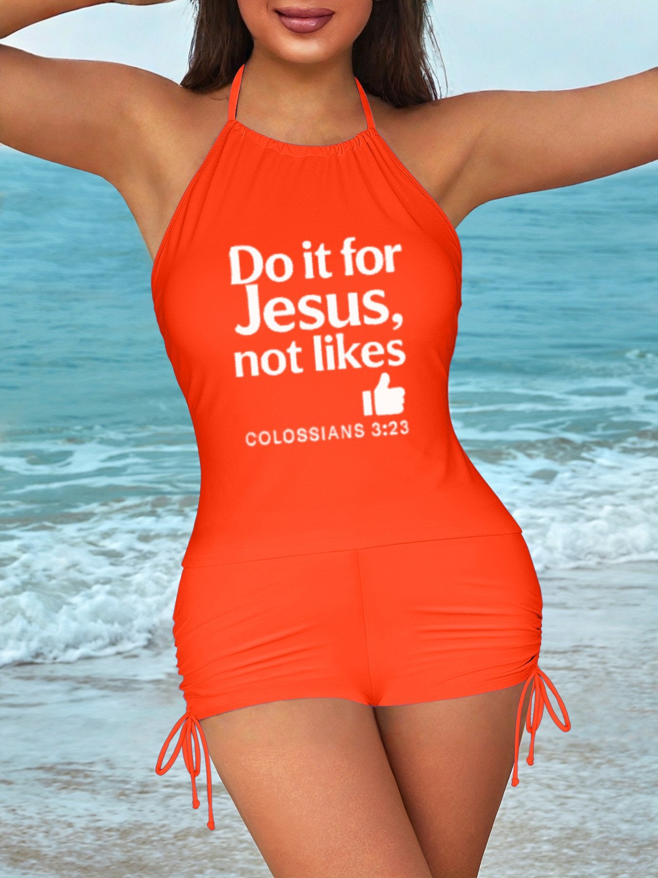 Do It For Him Christian Women's Tankini Swimsuits with Shorts - ClaimedbyGodDesigns