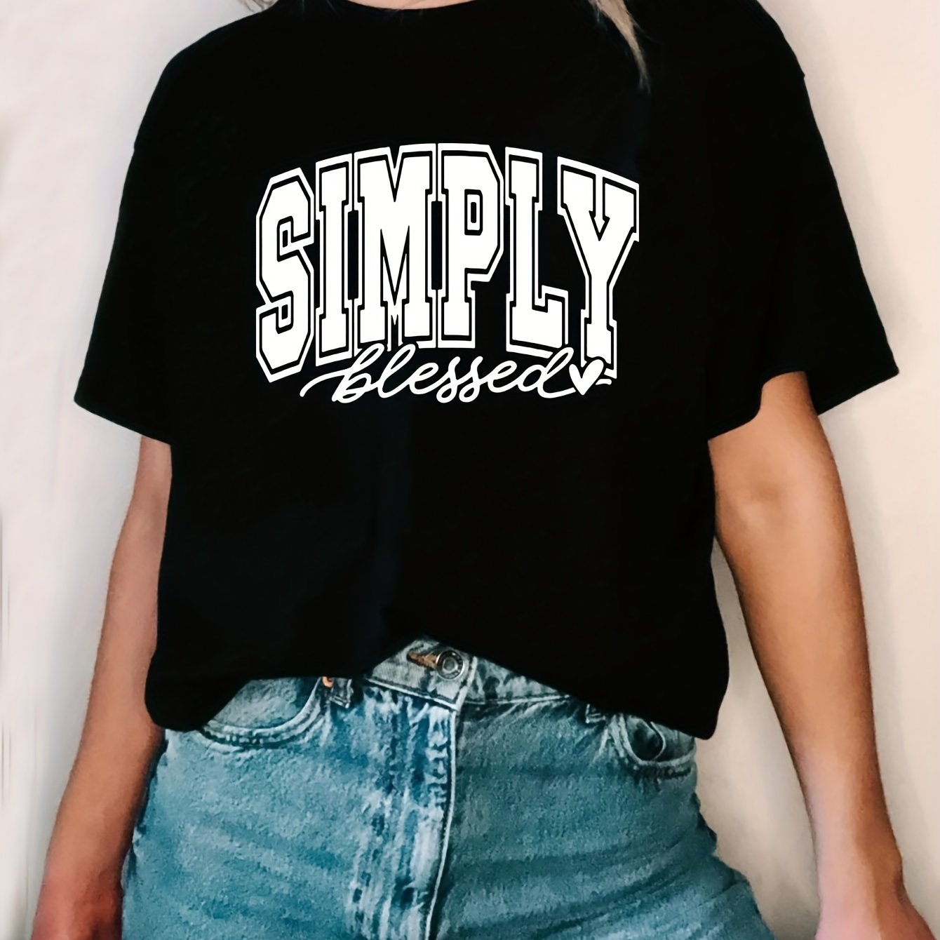 Simply Blessed Women's Christian T-shirt claimedbygoddesigns