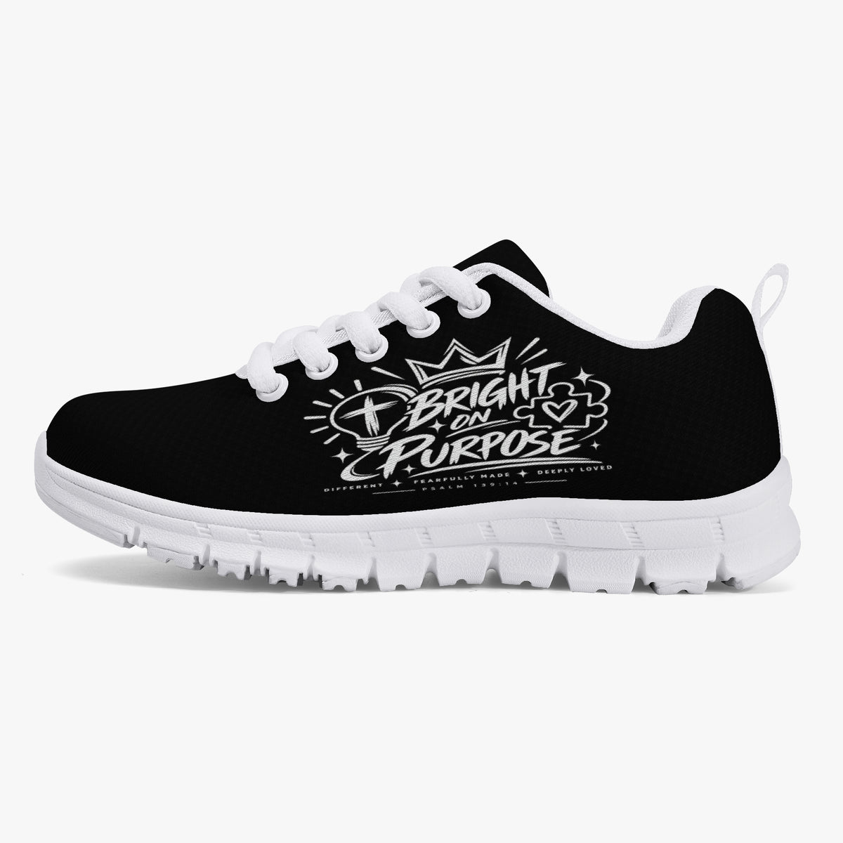 Bright on Purpose Psalm 139:14 kids' Christian mesh sneakers