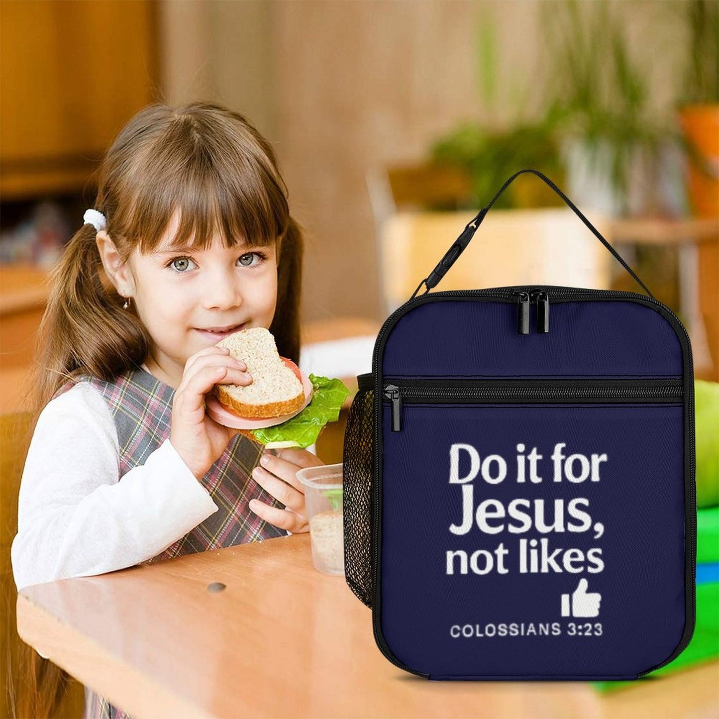 Do It For Him Portable Insulated Lunch Bag for Boys Girls - ClaimedbyGodDesigns