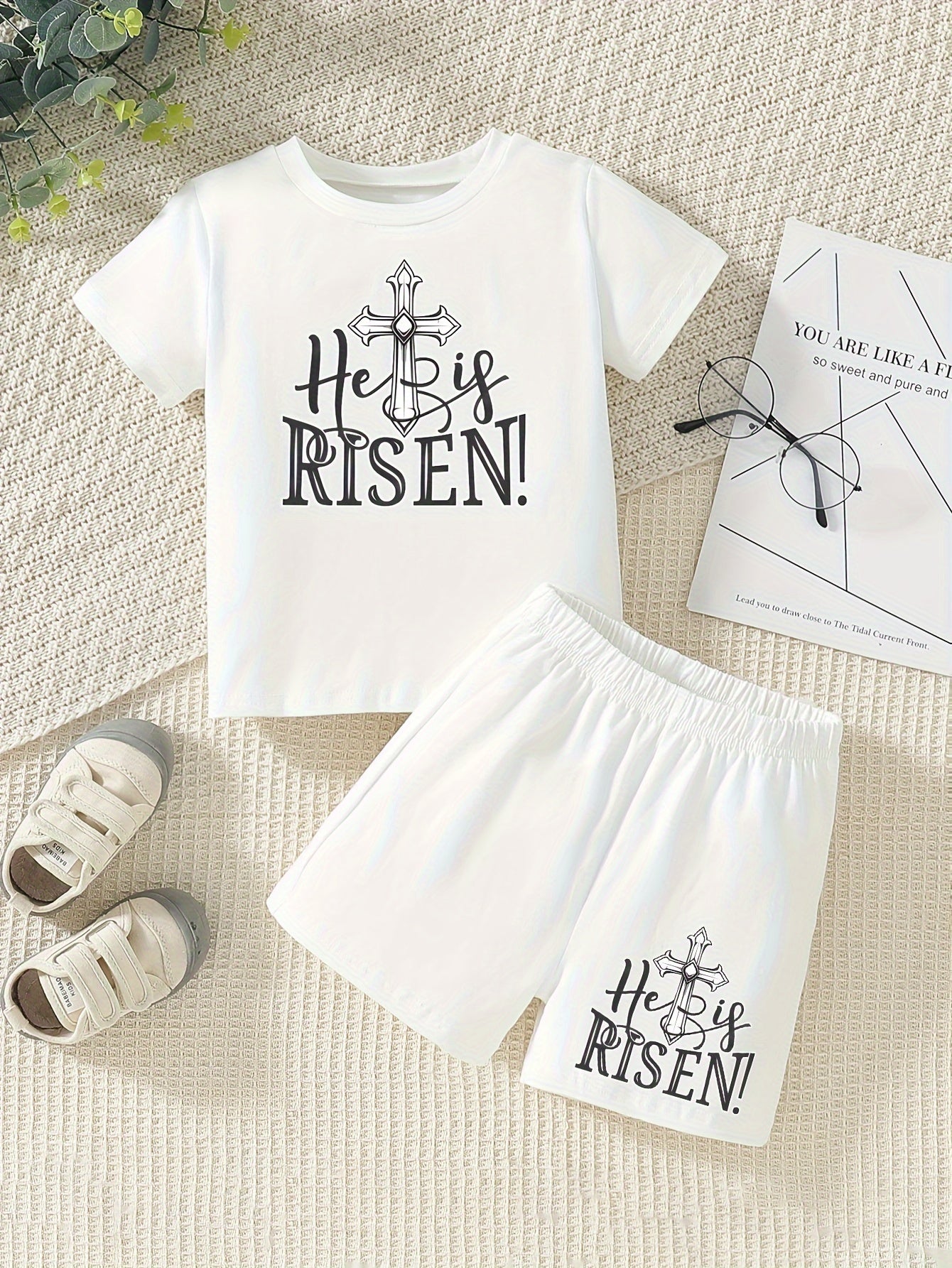 He Is Risen Toddler Christian Pajama Set claimedbygoddesigns