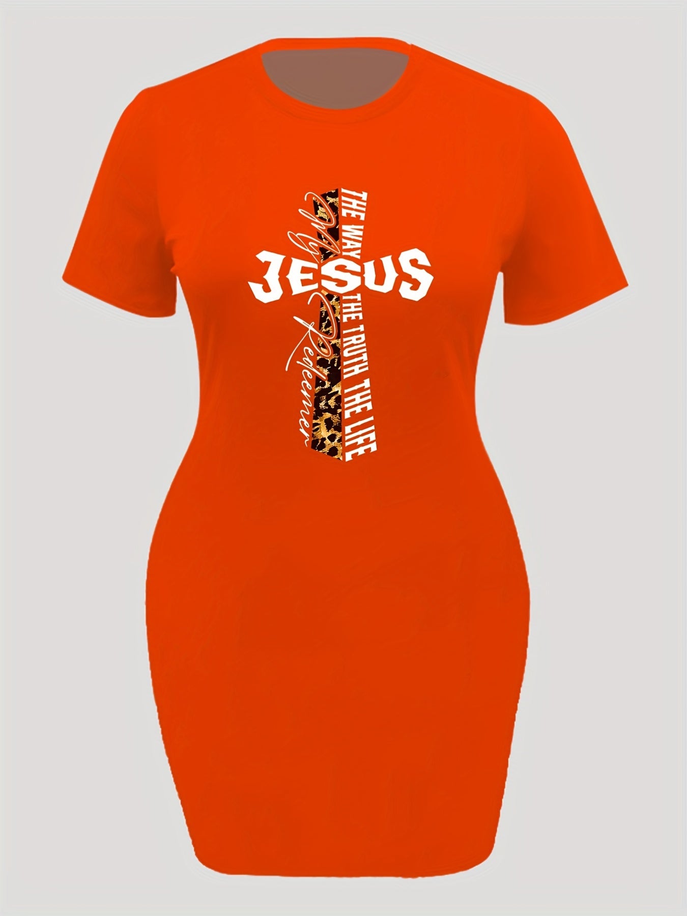 Jesus My Redeemer The Way The Truth The Life Plus Size Women's Christian Casual Dress claimedbygoddesigns