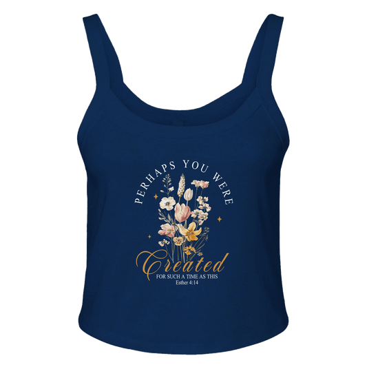 For Such A Time Women's Christian Micro Ribbed Scoop Tank - ClaimedbyGodDesigns