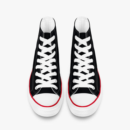 Faith Runs Deeper Than Blood unisex Christian high-top canvas sneakers, view 2