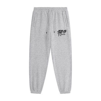 He Did It Unisex Christian Heavyweight Fleece Joggers (sweatpants)