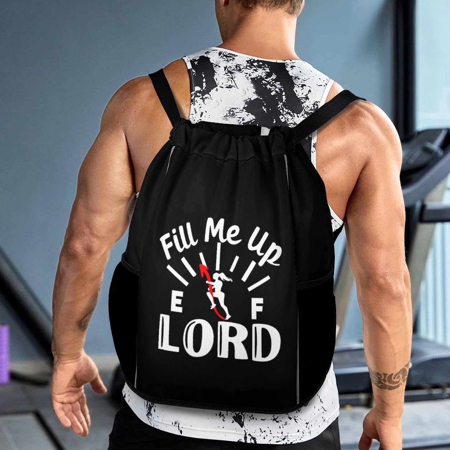 Fill Me Up Lord Christian Waffle Cloth Drawstring Bag