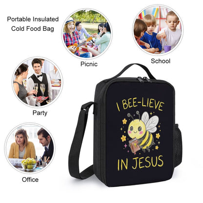 I Bee - lieve In Jesus 3 PCS Christian Backpack Set (Backpack, Lunch Bag and Pencil Case) - ClaimedbyGodDesigns