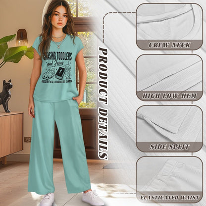 Feuled By Faith Chasing Toddlers And Him Women’s Christian Pajama Set - ClaimedbyGodDesigns