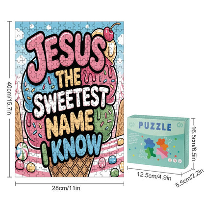 Jesus The Sweetest Name I Know Christian Vertical Wooden Puzzle