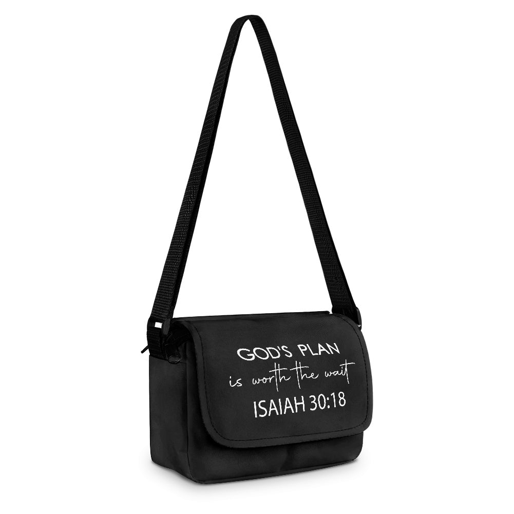 God's Plan Is Worth The Wait Christian Kids Flap Crossbody Bag