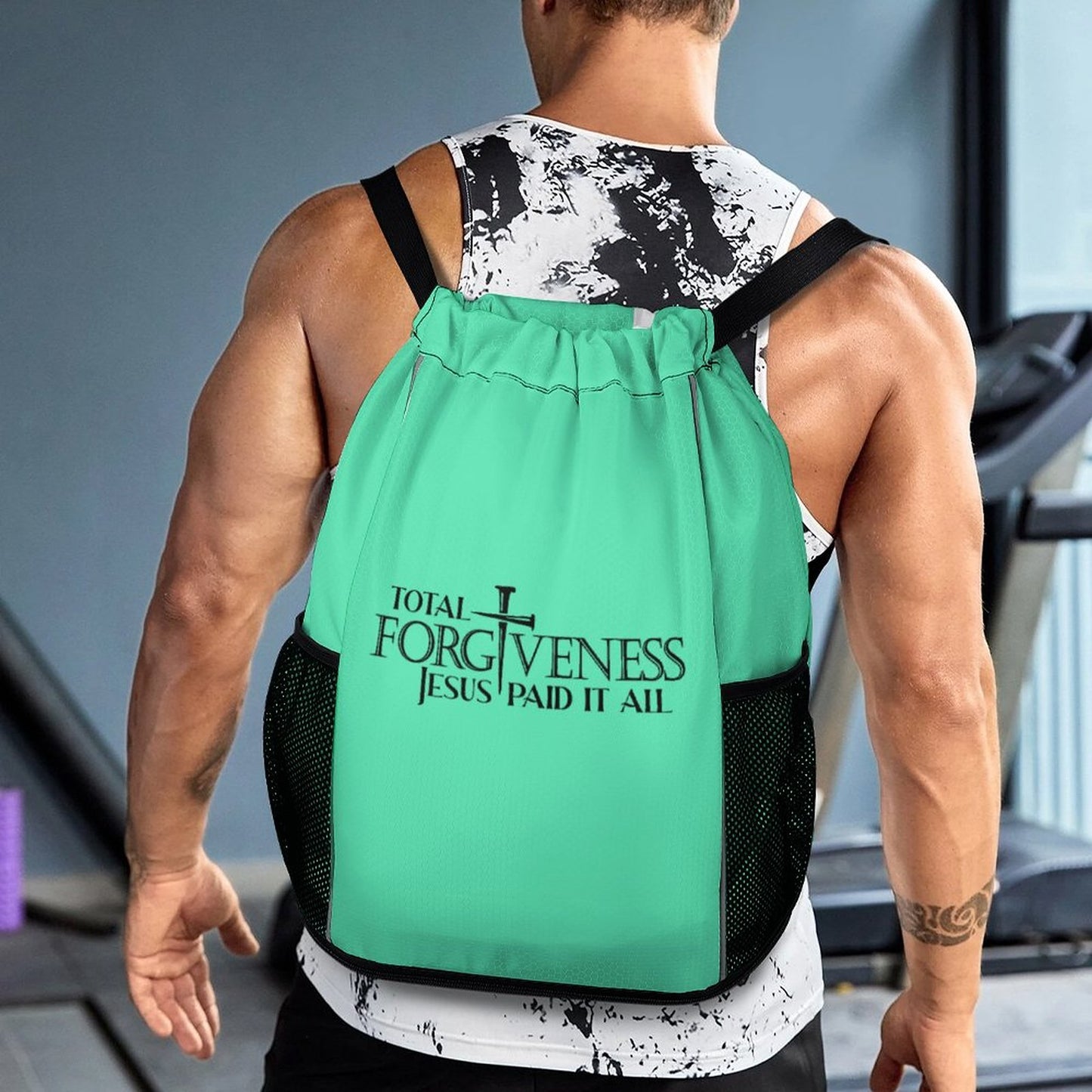 Total Forgiveness Jesus Paid It All Christian Waffle Cloth Drawstring Bag SALE-Personal Design