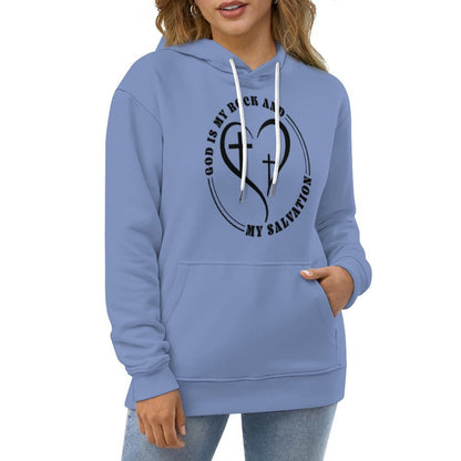 He Is My Rock And My Salvation Women's Christian Pullover Hooded Sweatshirt