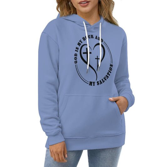 God Is My Rock And My Salvation Women's Christian Pullover Hooded Sweatshirt