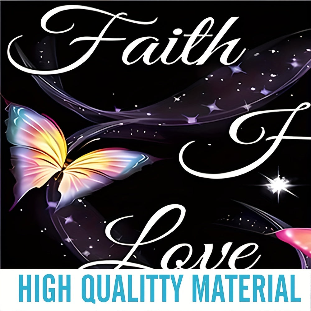 Faith Hope Love Believe Dream Christian Shower Curtain With 12 Hooks, Non-Slip Bathroom Rug, Toilet U-Shape Mat, Toilet Lid Cover Pad 4pcs claimedbygoddesigns