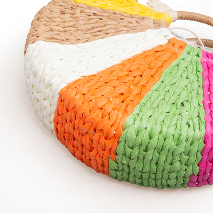 Fearfully And Wonderfully Made Christian Straw Rainbow Handbag - ClaimedbyGodDesigns