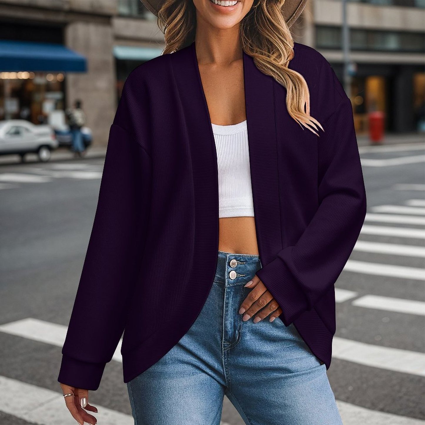 Put Him First Women's Drop Shoulder Cardigan - ClaimedbyGodDesigns