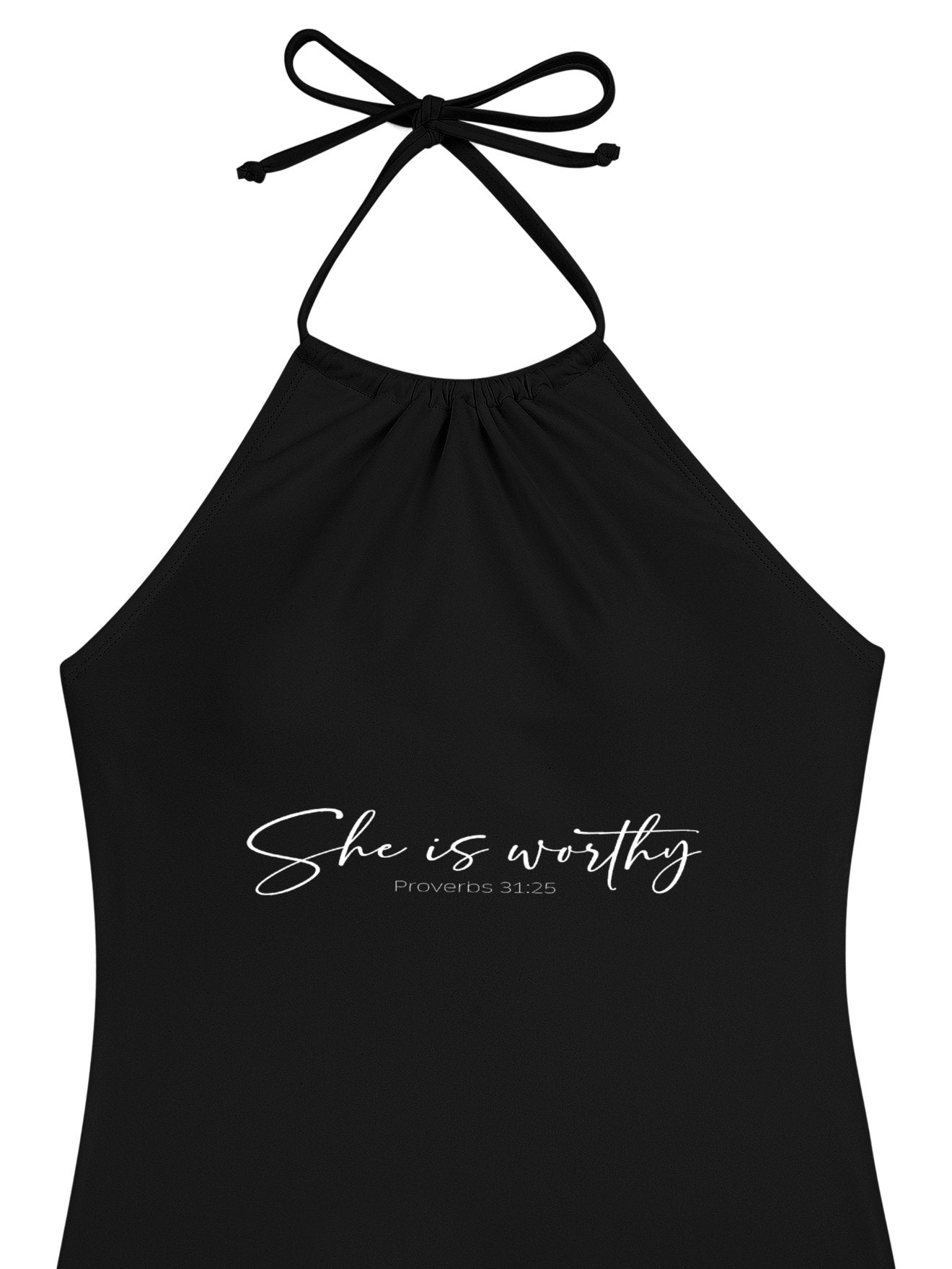 She Is Worthy Women's Christian Tankini Swimsuit with Shorts - ClaimedbyGodDesigns