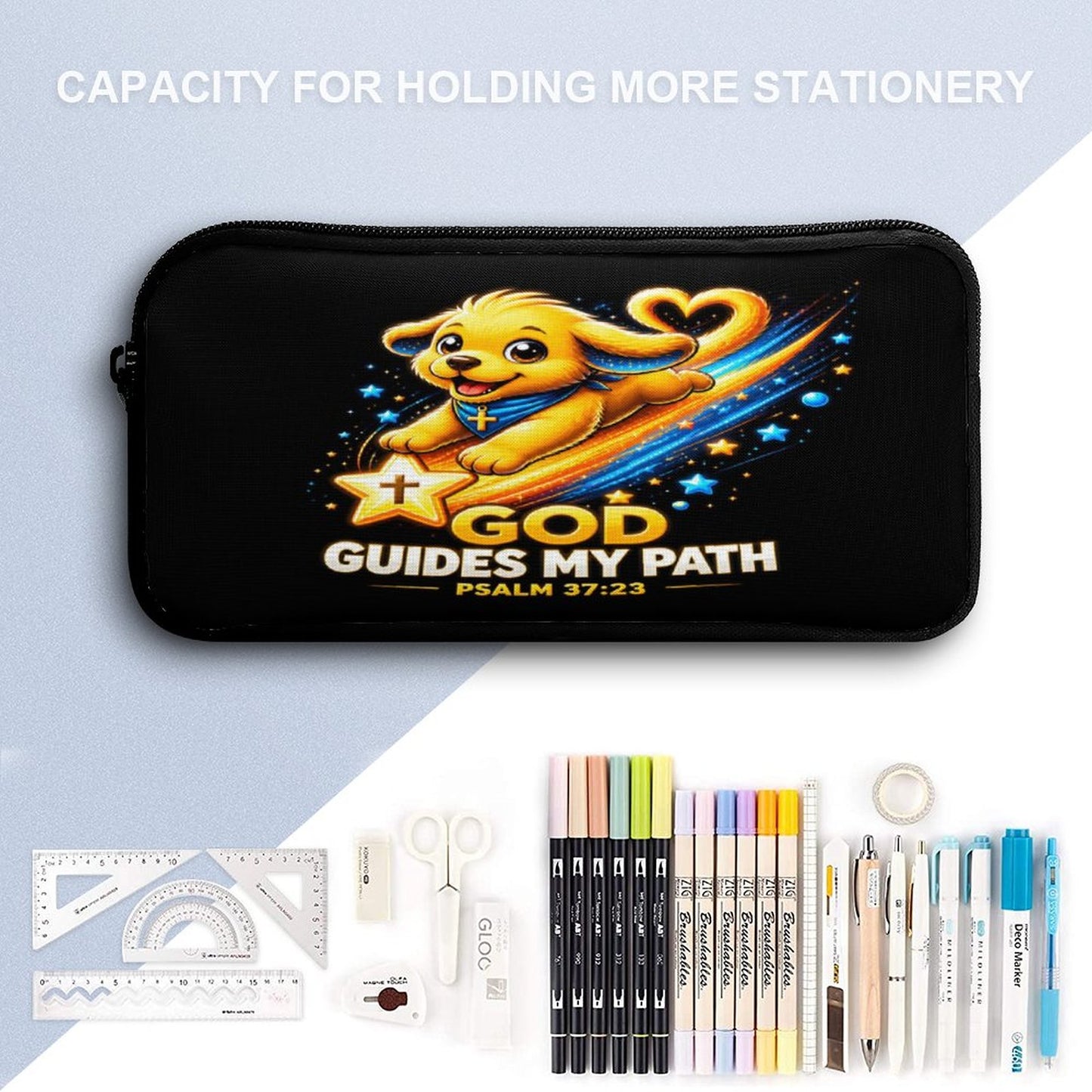 God Guides My Path Christian 3 PCS Bag Set (Backpack, Lunch Bag and Pencil Case) - ClaimedbyGodDesigns