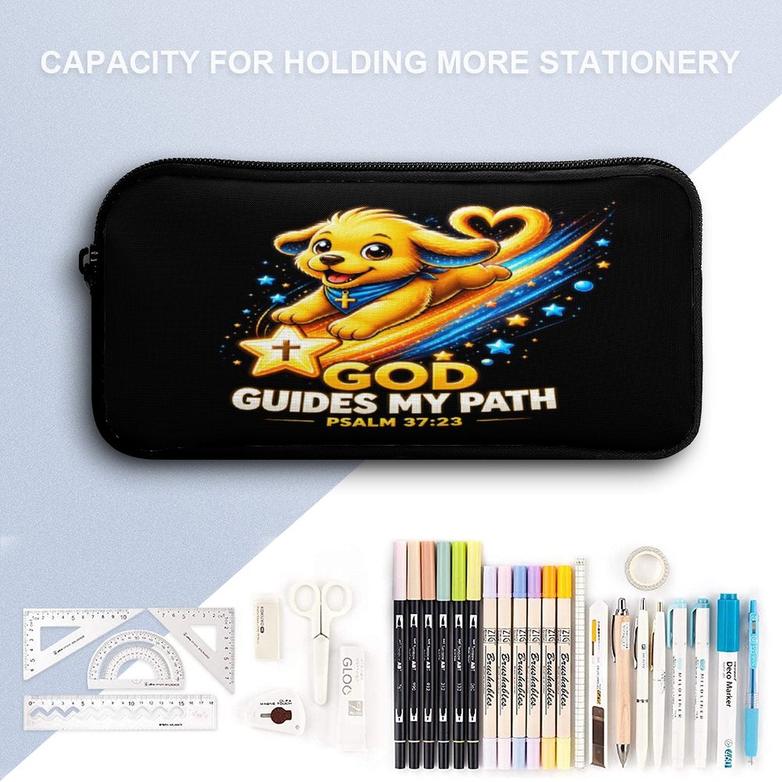 God Guides My Path Christian 3 PCS Bag Set (Backpack, Lunch Bag and Pencil Case) - ClaimedbyGodDesigns