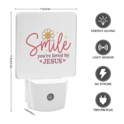 Smile You're Loved Christian Night Light For Kids - ClaimedbyGodDesigns