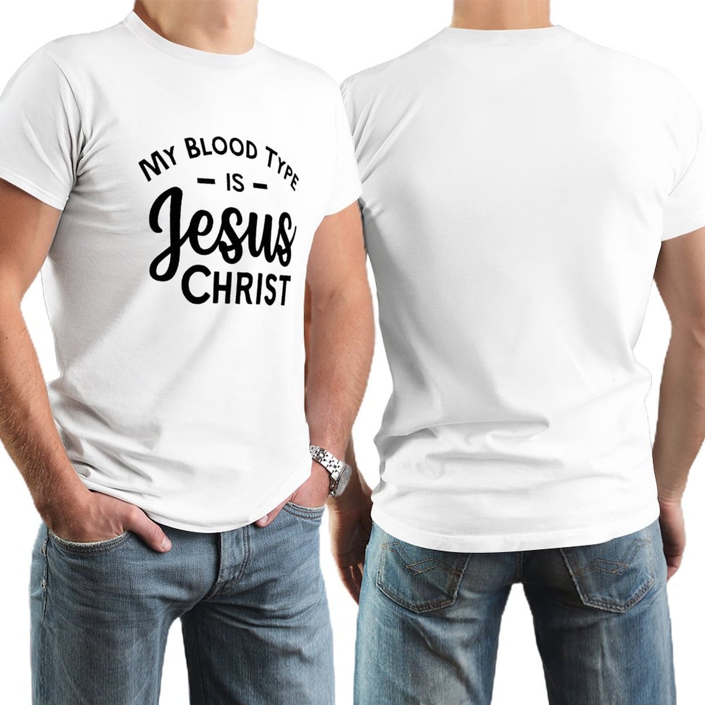 My Blood Type Is Jesus Christ Men's Christian T-shirt SALE-Personal Design